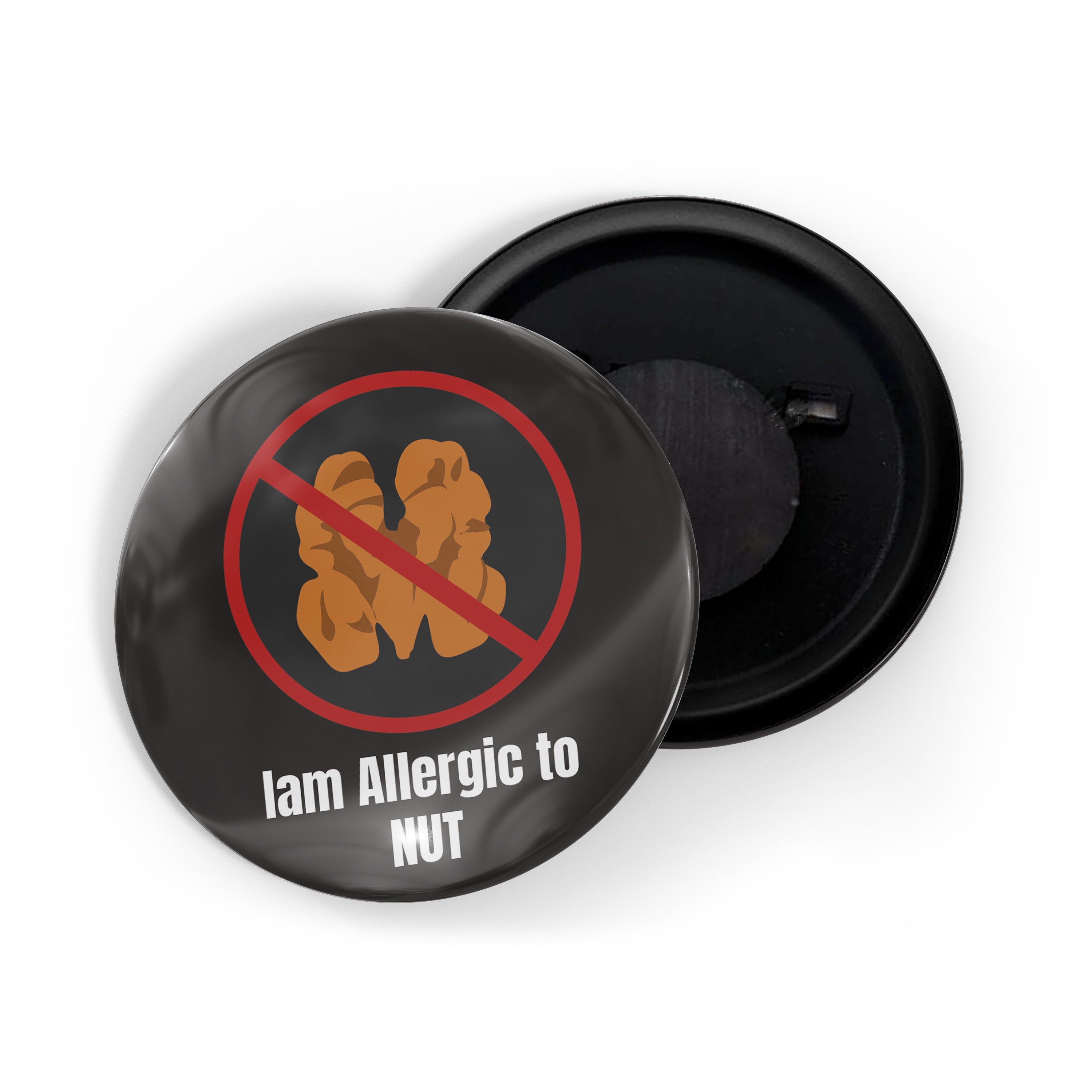dhcrafts Fridge Magnet Black I'm Allergic To Nut Glossy Finish Design Pack of 1 (58mm)